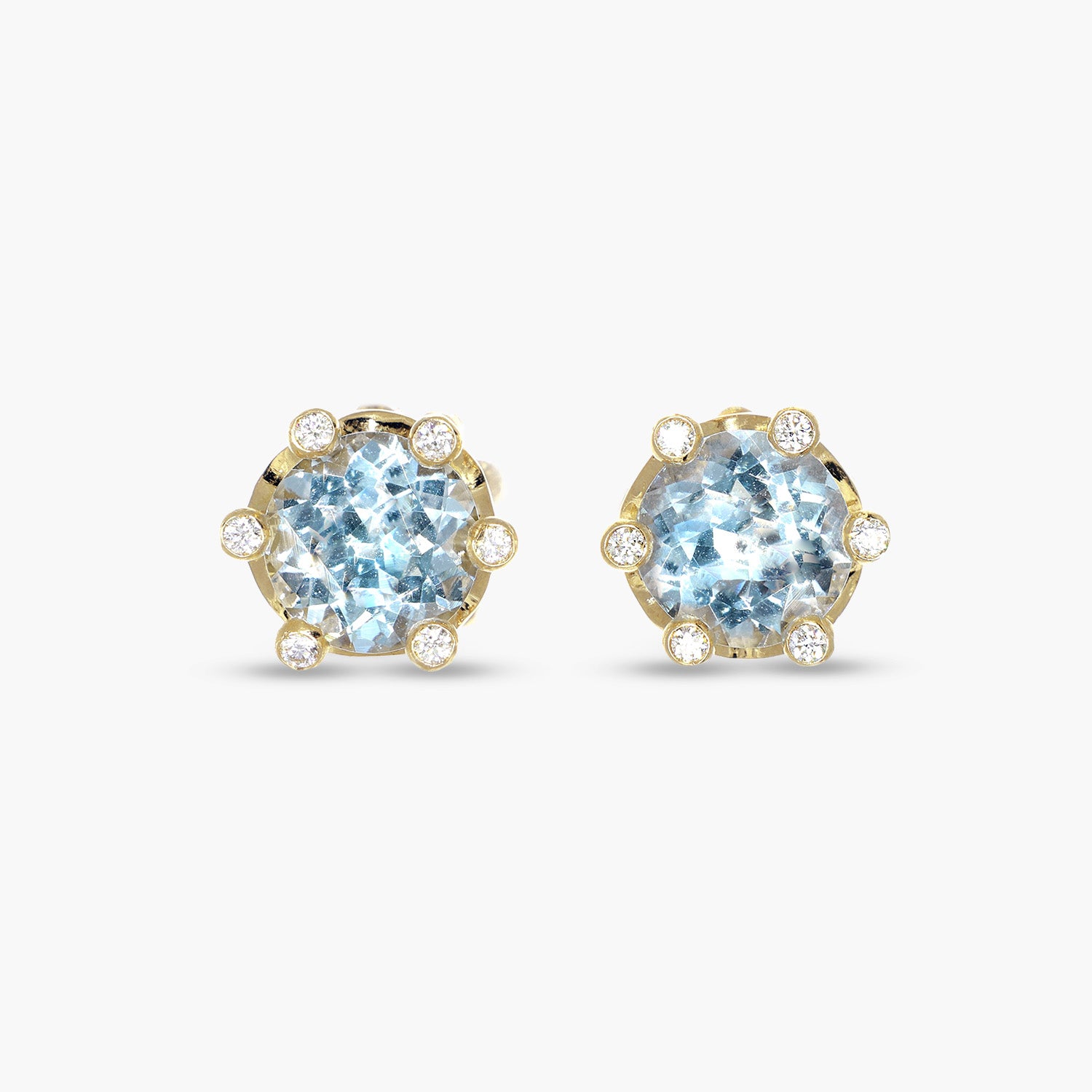 Copribottoni Ottagonali con Diamanti Oro Giallo e Bianco
