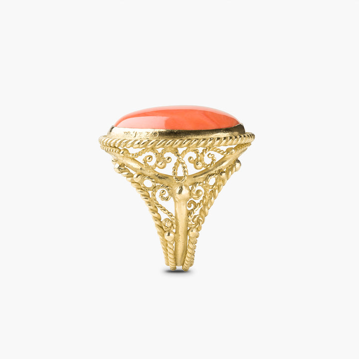 Classic Round Coral Ring