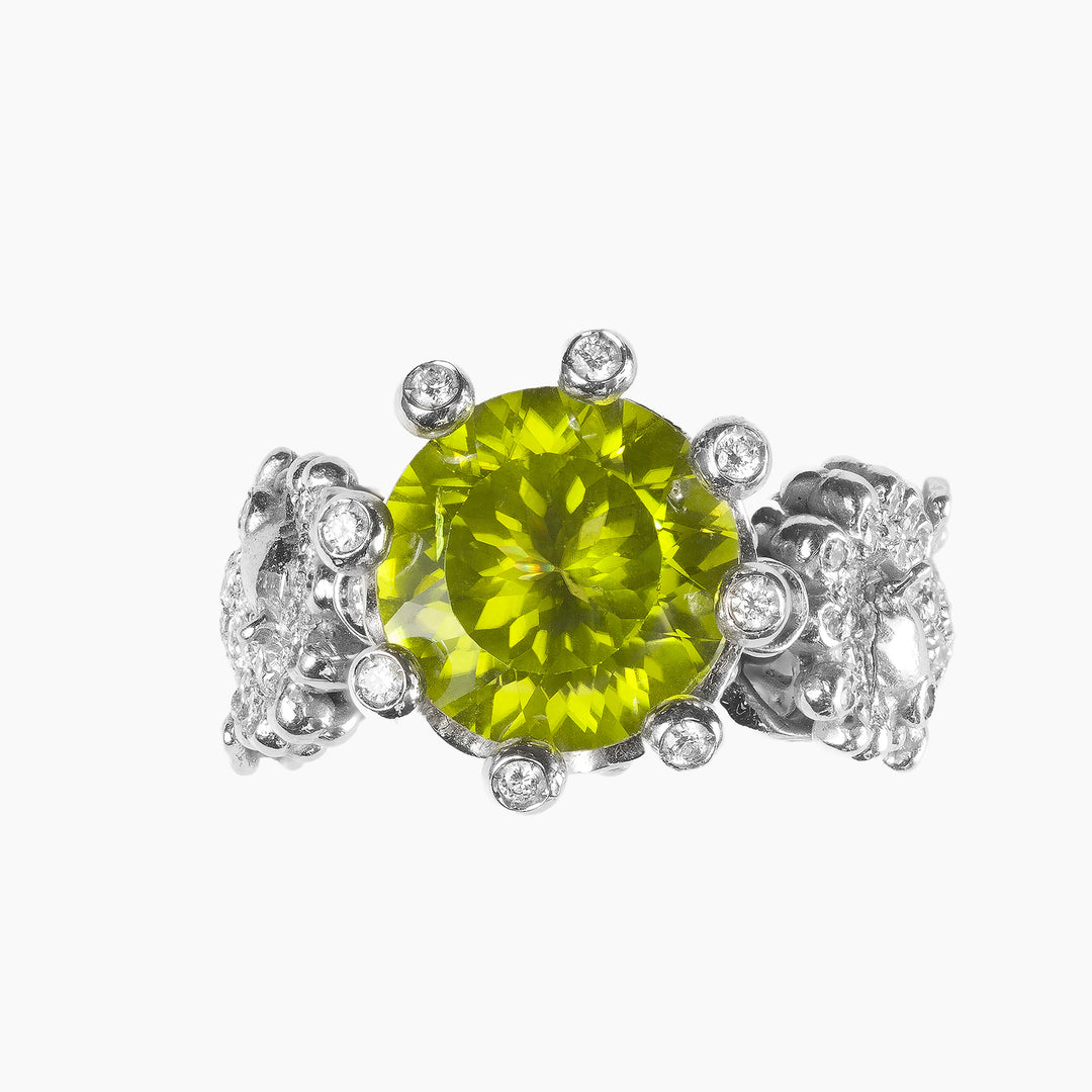 Kingdom of Two Sicilies Pavè Peridot Ring