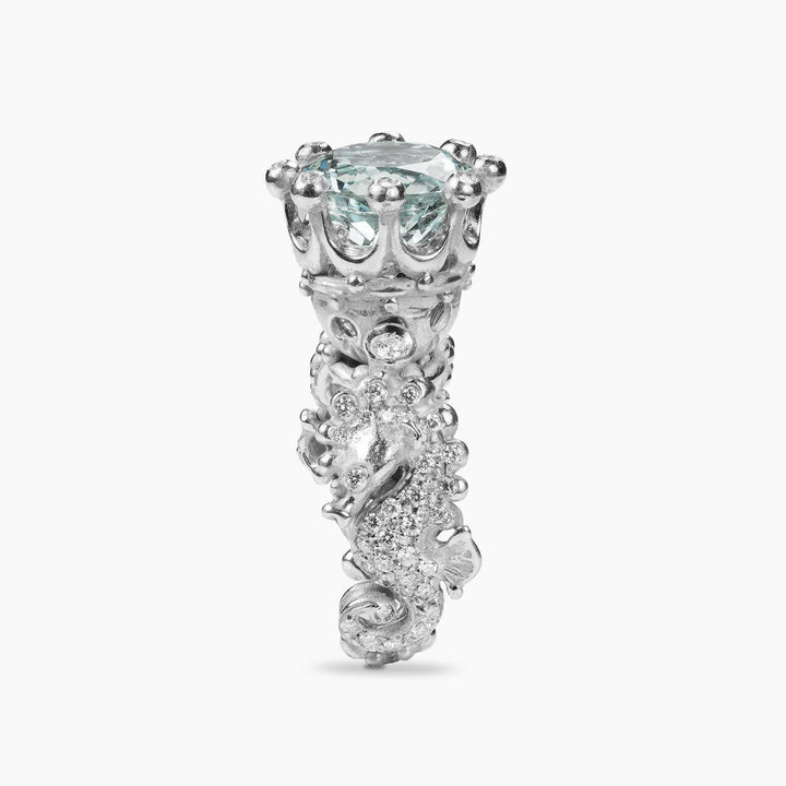 Pavè Kingdom of Two Sicilies Aquamarine Ring