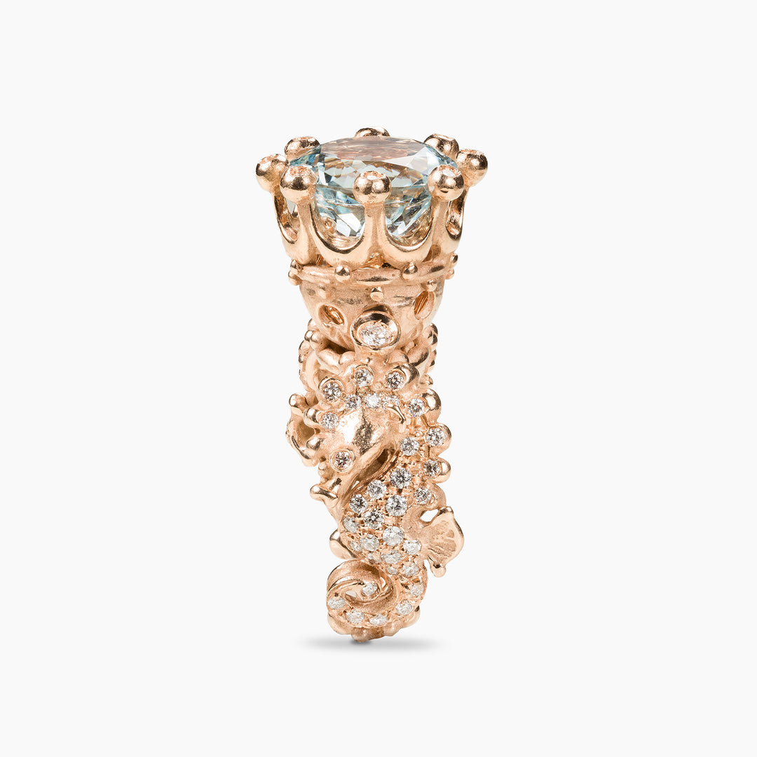 Pavè Kingdom of Two Sicilies Aquamarine Ring