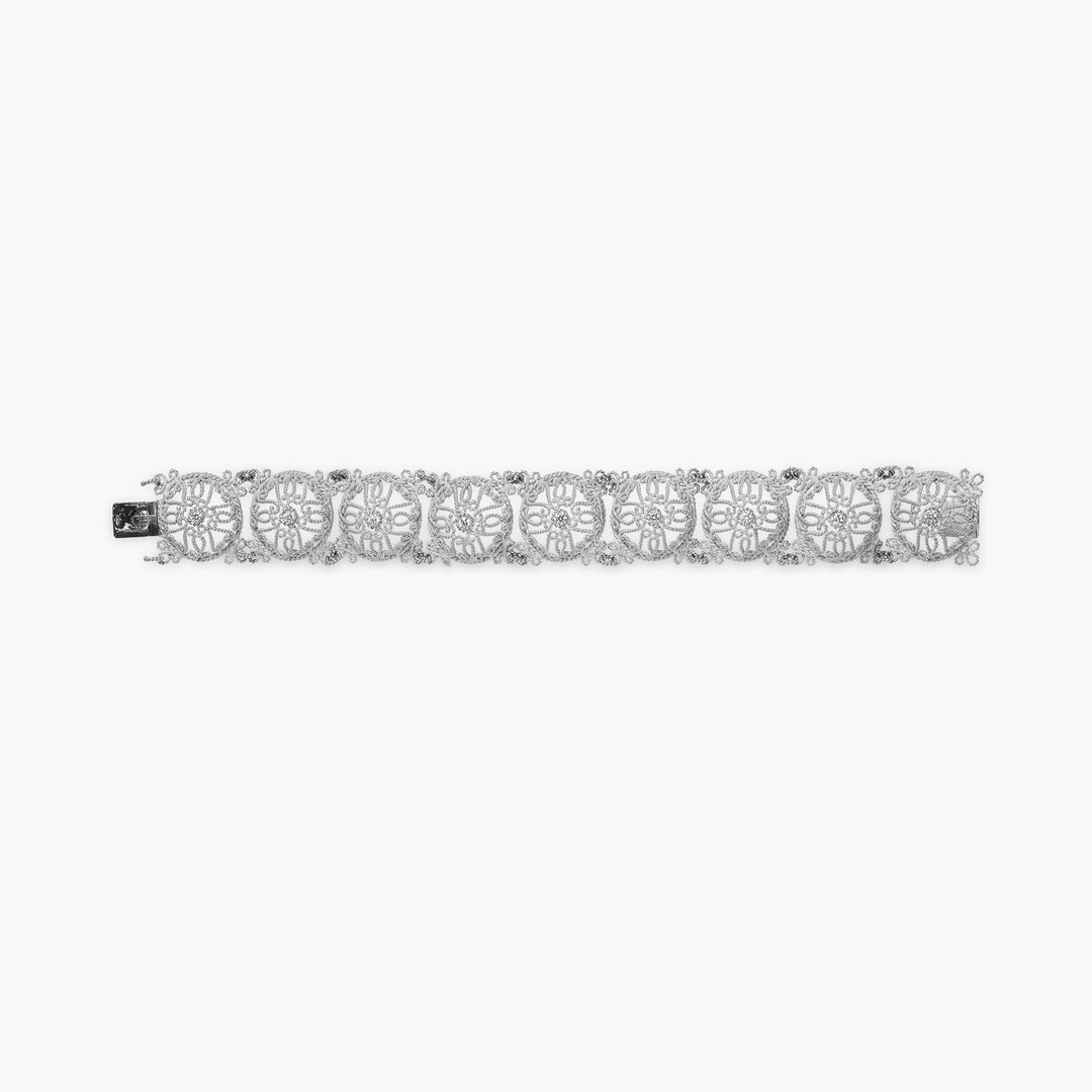 Bracciale Rosone di Massimo izzo in oro bianco 18kt con diamanti