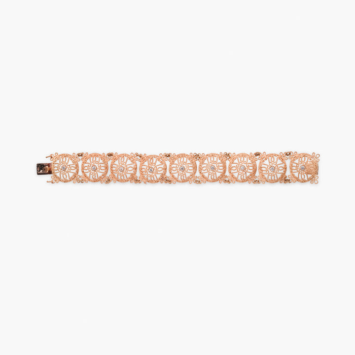 Bracciale Rosone di Massimo izzo in oro rosa 18kt con diamanti