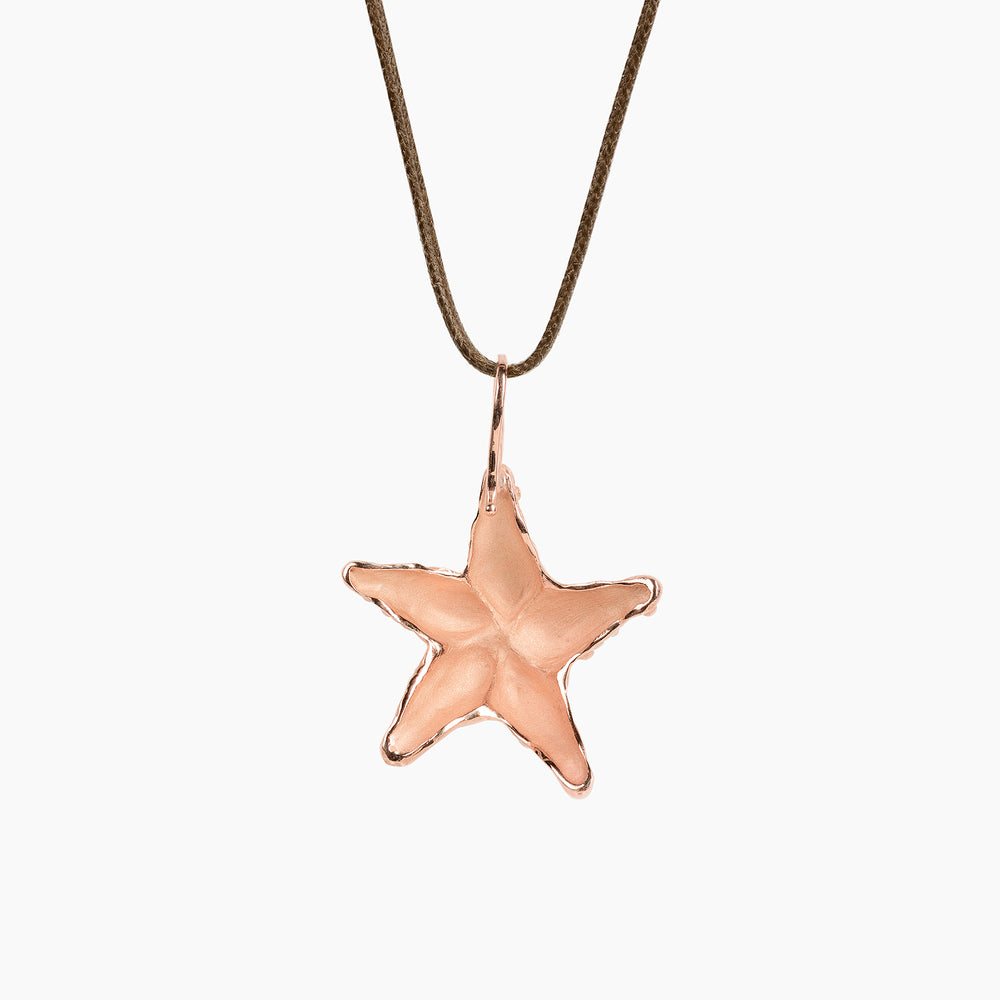 Ciondolo Stella tropicale grande collezione gioielli del mare di Massimo izzo in oro rosa 18kt vista retro