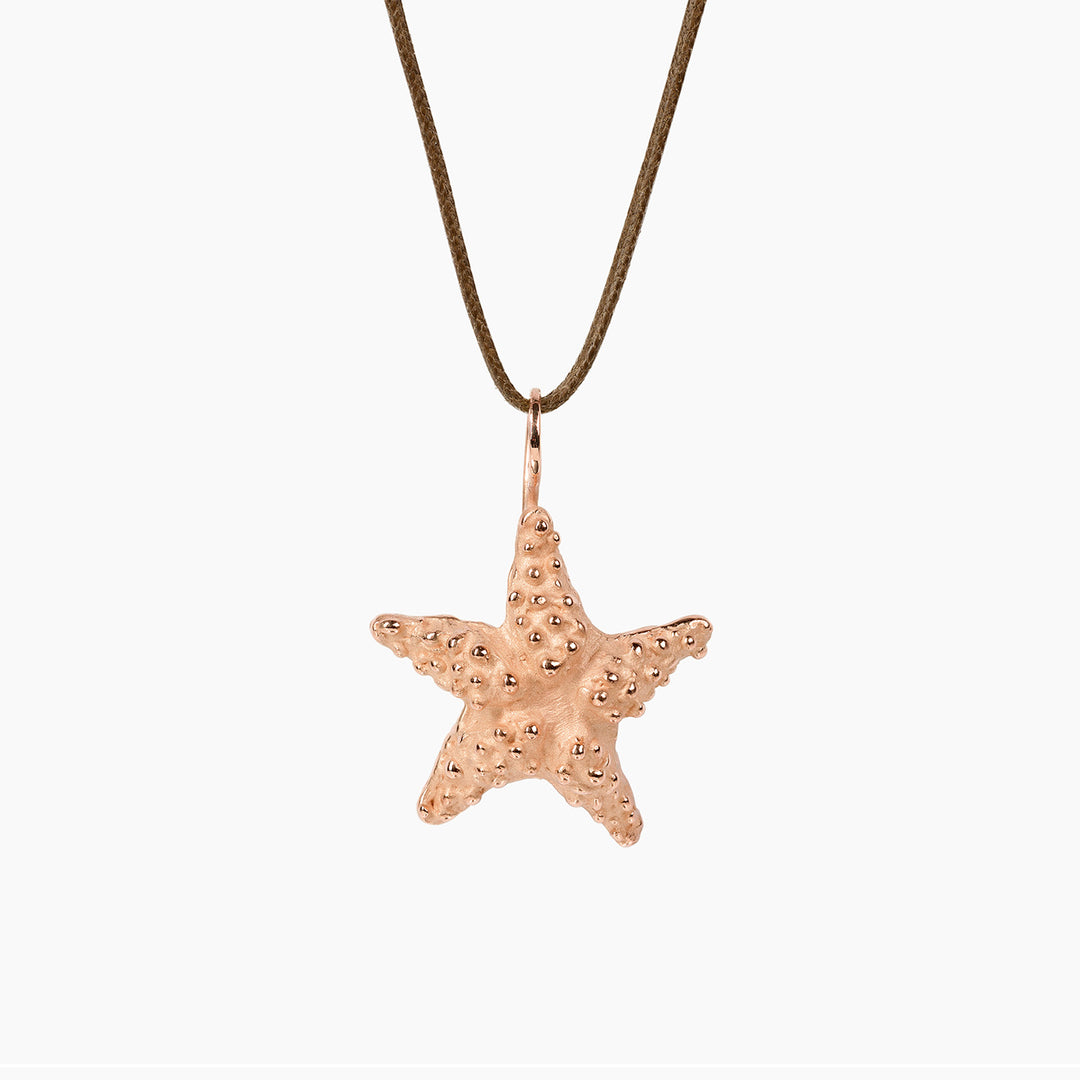 Ciondolo Stella tropicale grande collezione gioielli del mare di Massimo izzo in oro rosa 18kt