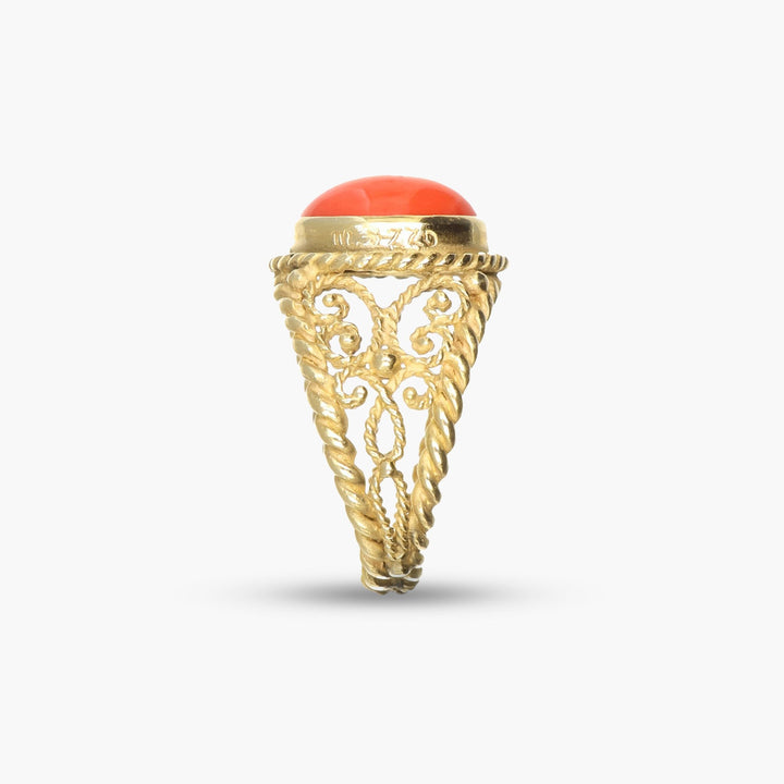 Round Coral Ring Size 12