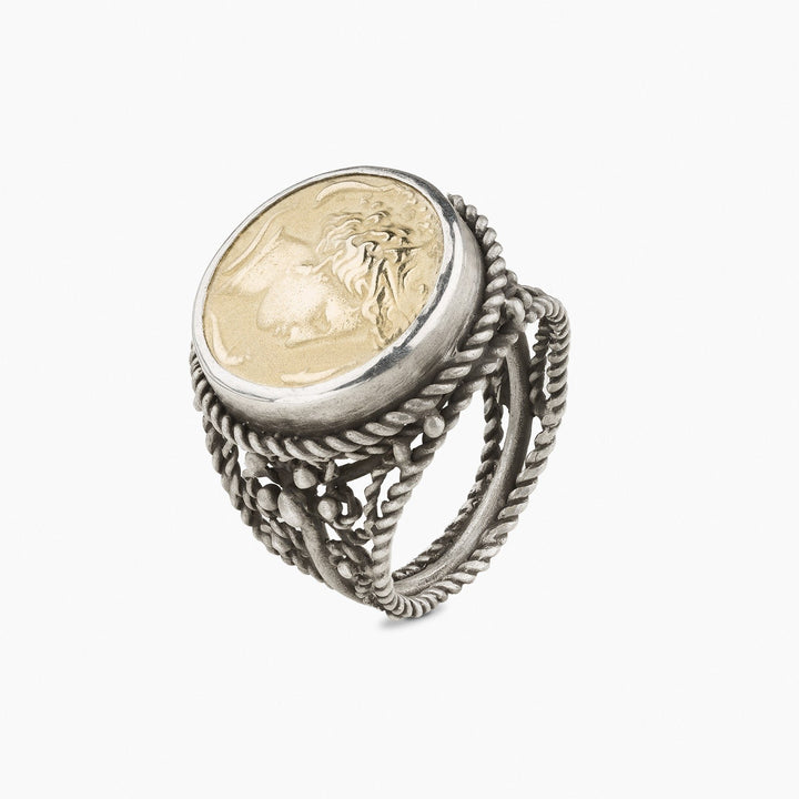 Gold Aretusa Greek Coin Ring