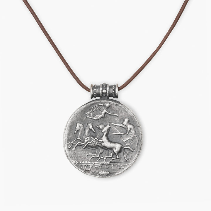 Frontal Aretusa Greek Coin Pendant