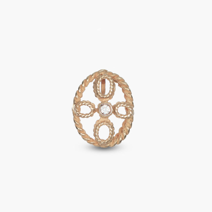 MassimoIzzoJeweler_BraidedOvalEarrings_RoseGold18kt_Fronte