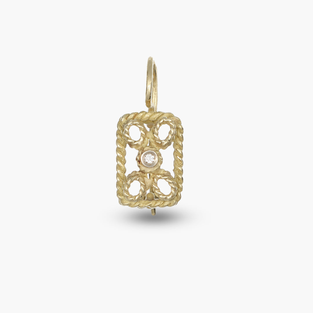 MassimoIzzoJeweler_BraidedRectangularEarrings_YellowGold18kt_Fronte