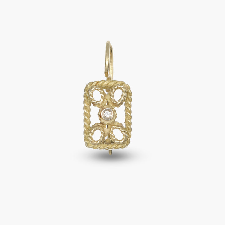 MassimoIzzoJeweler_BraidedRectangularEarrings_YellowGold18kt_Fronte