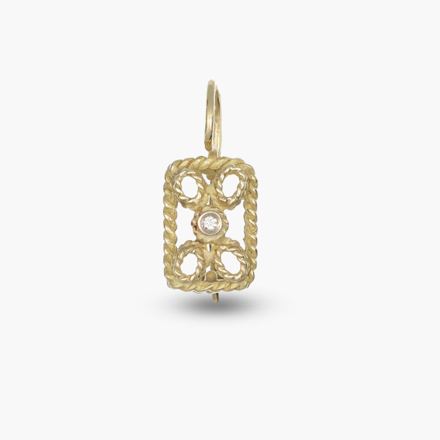 MassimoIzzoJeweler_BraidedRectangularEarrings_YellowGold18kt_Fronte