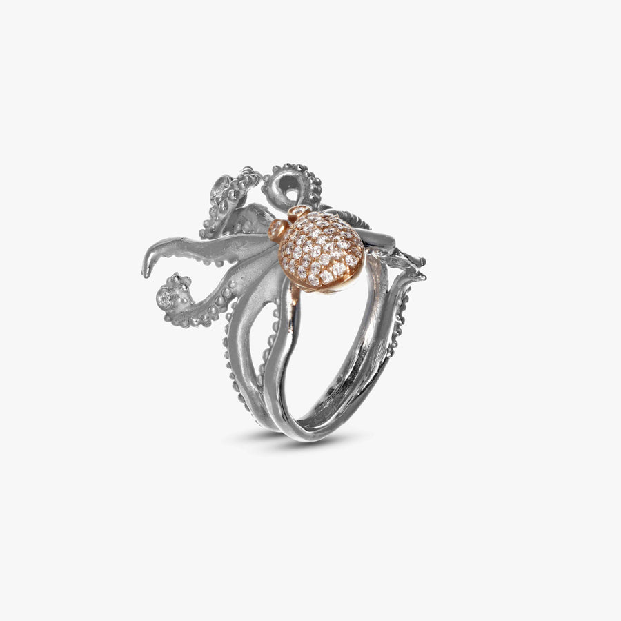 MassimoIzzoJeweler_BrightMovingHeadOctopusRing_WhiteGold18kt_Diamonds_Principale
