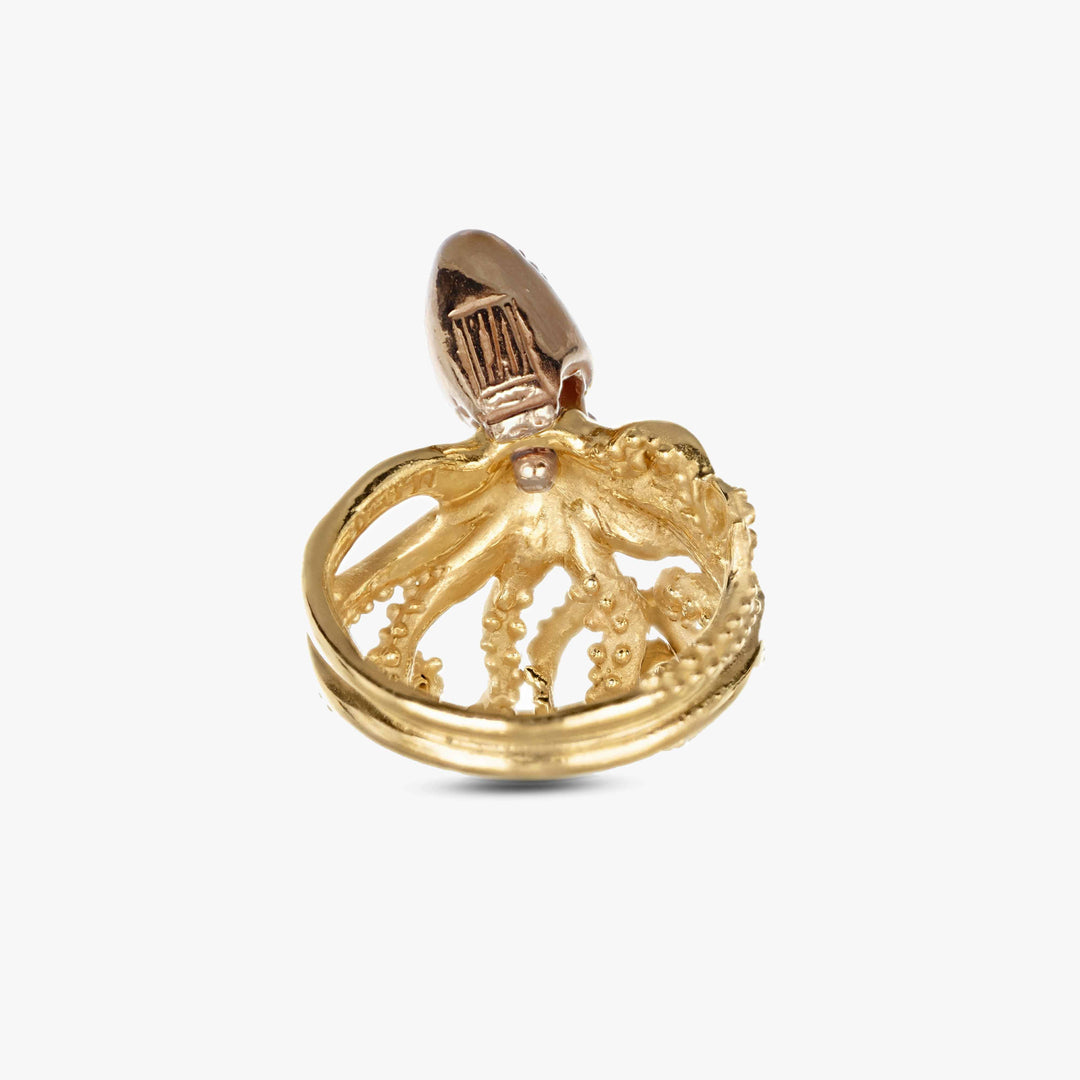 MassimoIzzoJeweler_BrightMovingHeadOctopusRing_YellowGold18kt_Diamonds_Lato