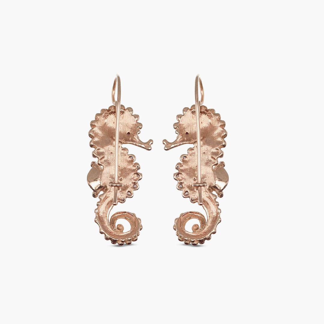 MassimoIzzoJeweler_BrightSeahorseEarrings_RoseGold_Diamonds_Retro