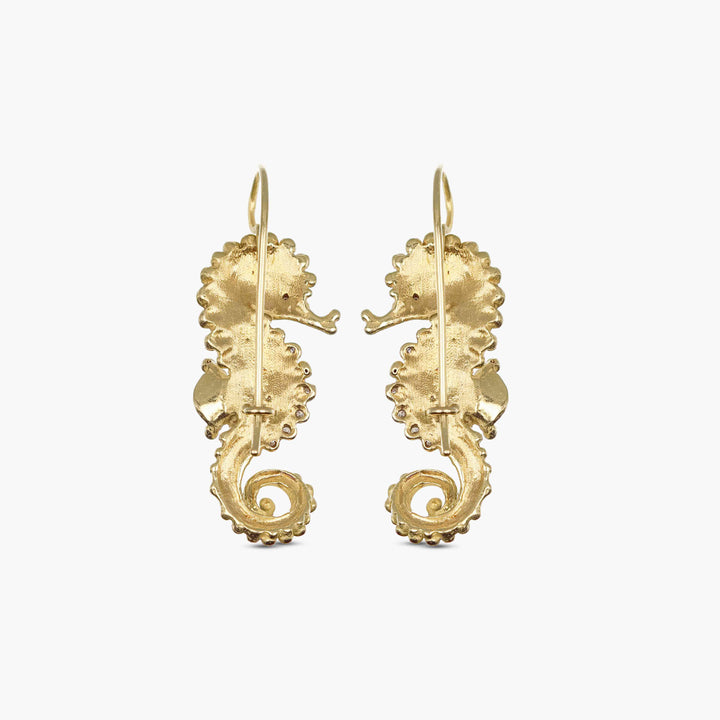 MassimoIzzoJeweler_BrightSeahorseEarrings_YellowGold_Diamonds_Retro