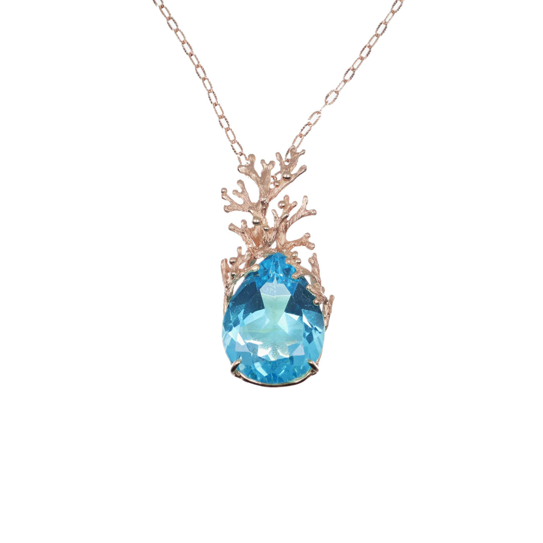 MassimoIzzoJeweler_CoralBranchPendant_RoseGold_Topaz_fronte