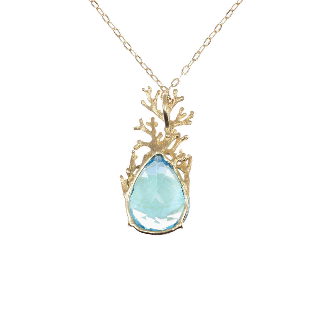 MassimoIzzoJeweler_CoralBranchPendant_YellowGold_Topaz_retro