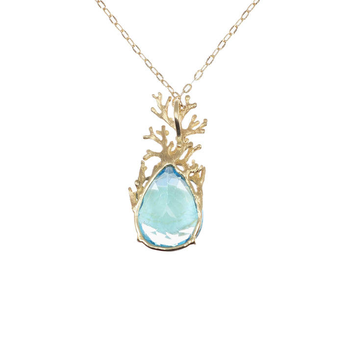 MassimoIzzoJeweler_CoralBranchPendant_YellowGold_Topaz_retro