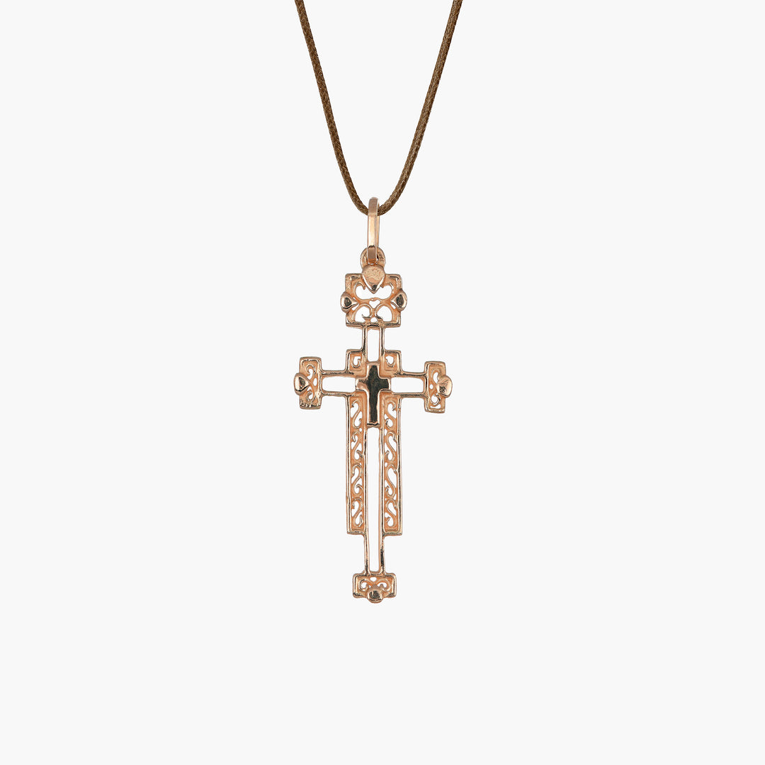 MassimoIzzoJeweler_CrossPendantL_RoseGold18kt_Fronte