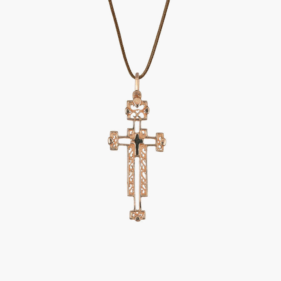 MassimoIzzoJeweler_CrossPendantL_RoseGold18kt_Fronte