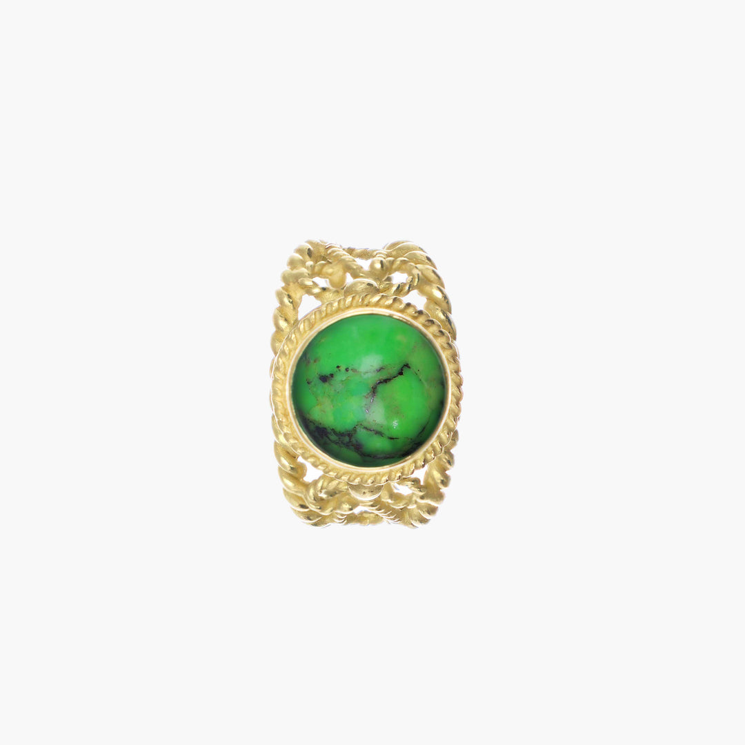 MassimoIzzoJeweler_GreenTurquoiseRing_Turquoise_YellowGold18kt_Sopra