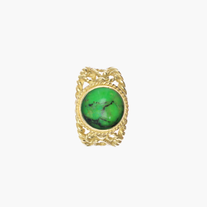 MassimoIzzoJeweler_GreenTurquoiseRing_Turquoise_YellowGold18kt_Sopra