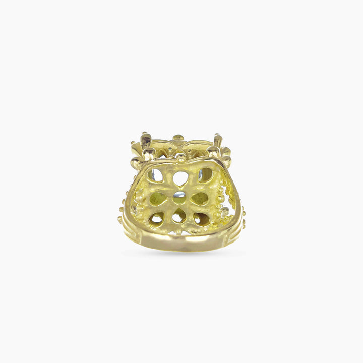 MassimoIzzoJeweler_LoveTempleRing_YellowGold18kt_Diamonds_Acquamarine_retro