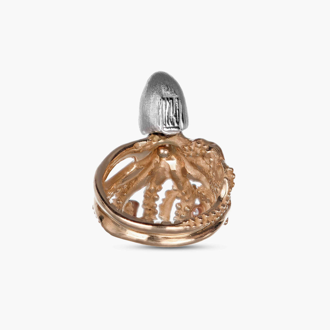 MassimoIzzoJeweler_MovingHeadOctopusRing_RoseGold18kt_Diamonds_Retro