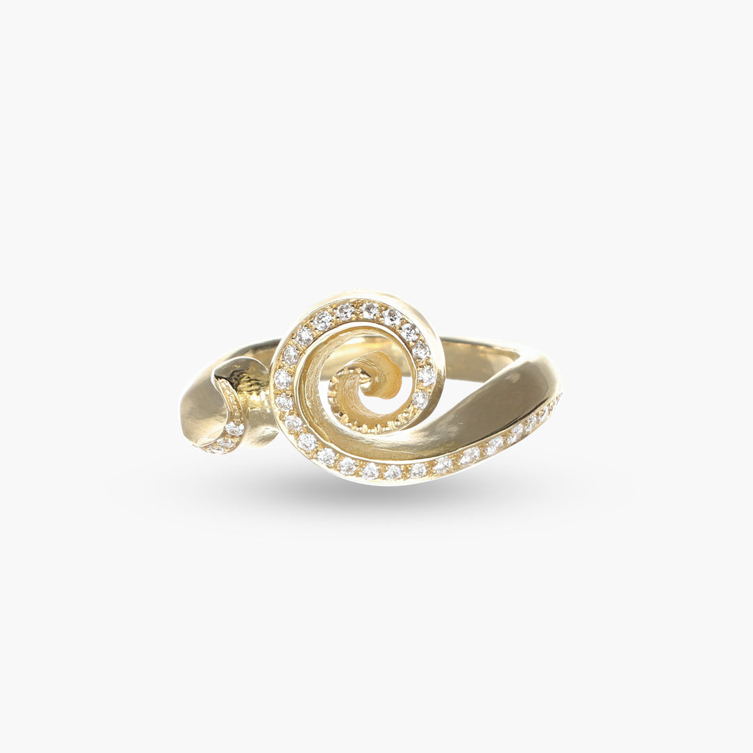 MassimoIzzoJeweler_RiccioliRing_Yellowgold18kt_Diamonds_Frontale