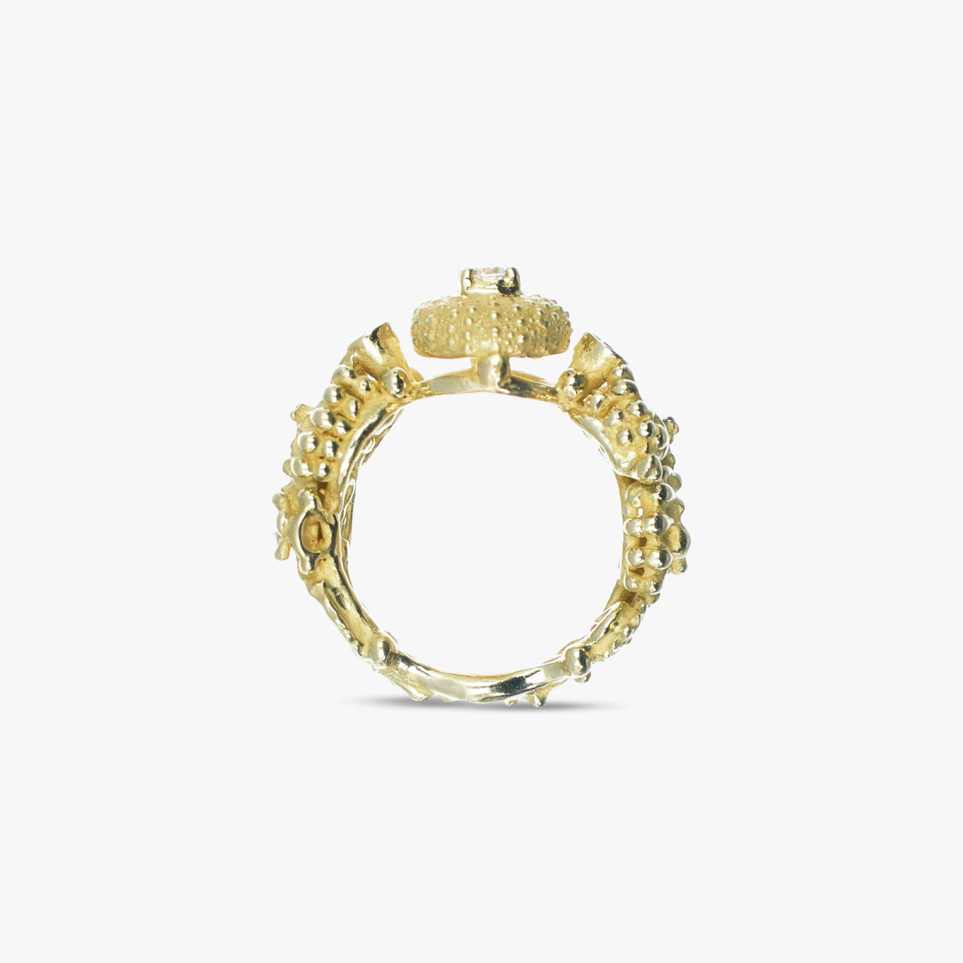 MassimoIzzoJeweler_SeaUrchinRing_YellowGold18kt_Diamonds_Dietro