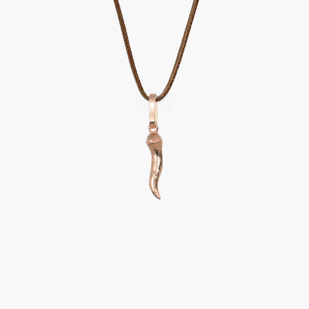 MassimoIzzoJeweler_SicilianHornPendant_RoseGold18kt_Fronte