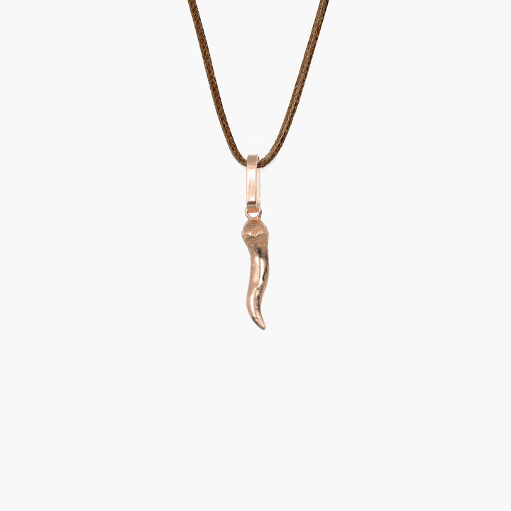MassimoIzzoJeweler_SicilianHornPendant_RoseGold18kt_Fronte