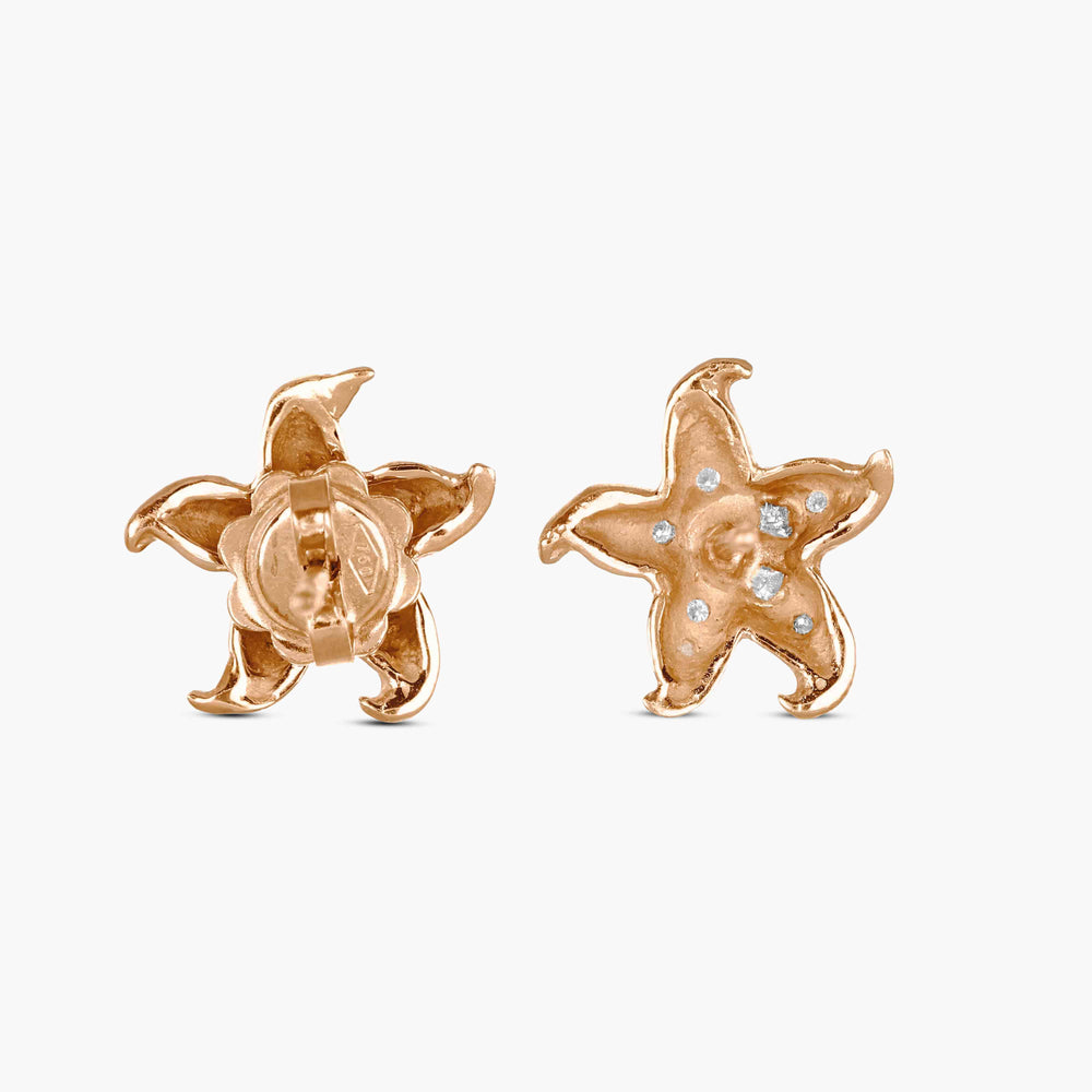MassimoIzzoJeweler_TropicalBrightStarfishEarrings_RoseGold_DiamondsPave_Retro