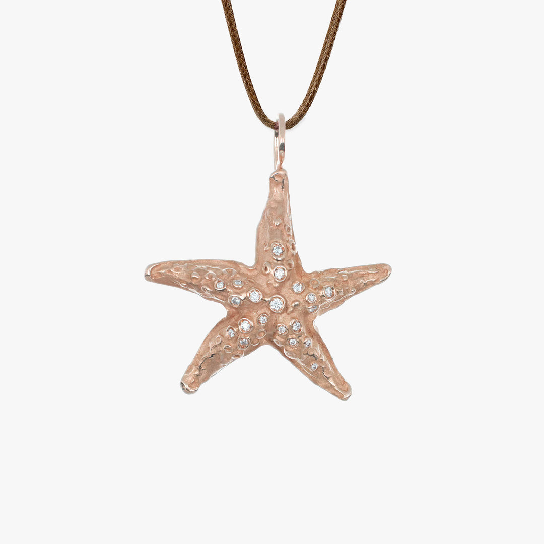 MassimoIzzoJeweler_TropicalBrightStarfishPendant_Rosegold18kt_Diamonds_Fronte