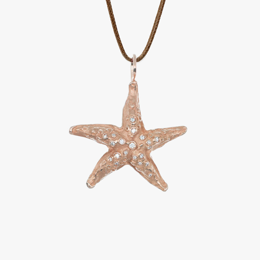 MassimoIzzoJeweler_TropicalBrightStarfishPendant_Rosegold18kt_Diamonds_Fronte