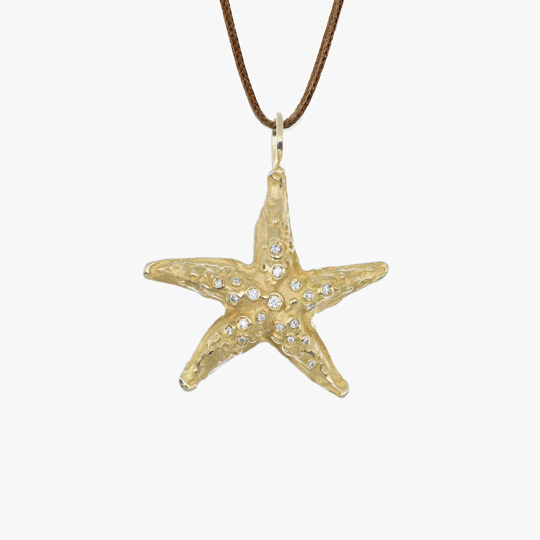 MassimoIzzoJeweler_TropicalBrightStarfishPendant_Yellowgold18kt_Diamonds_Fronte
