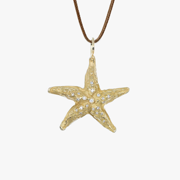 MassimoIzzoJeweler_TropicalBrightStarfishPendant_Yellowgold18kt_Diamonds_Fronte