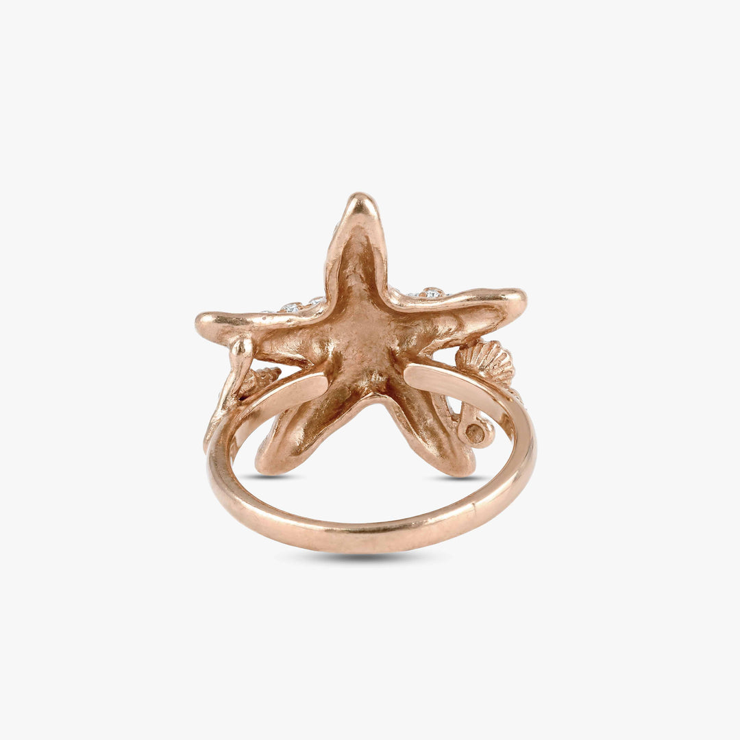 MassimoIzzoJeweler_TropicalBrightStarfishRing_RoseGold18kt_Diamonds_Retro