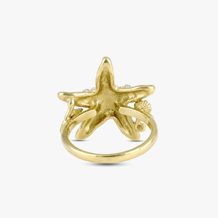 MassimoIzzoJeweler_TropicalBrightStarfishRing_YellowGold18kt_Diamonds_Retro