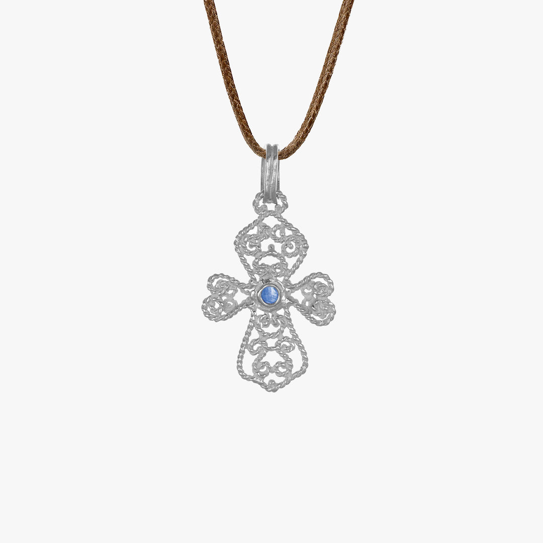 MassimoIzzoJewelers_SapphireCrossPendant_WhiteGold18kt_Sapphire_Dietro