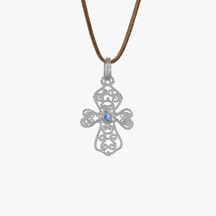 MassimoIzzoJewelers_SapphireCrossPendant_WhiteGold18kt_Sapphire_Dietro