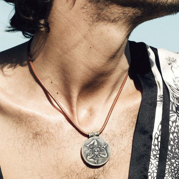 Trinacria Greek Coin Pendant