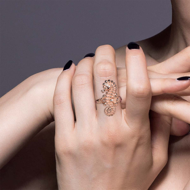 Tropical Long Tail Seahorse Ring