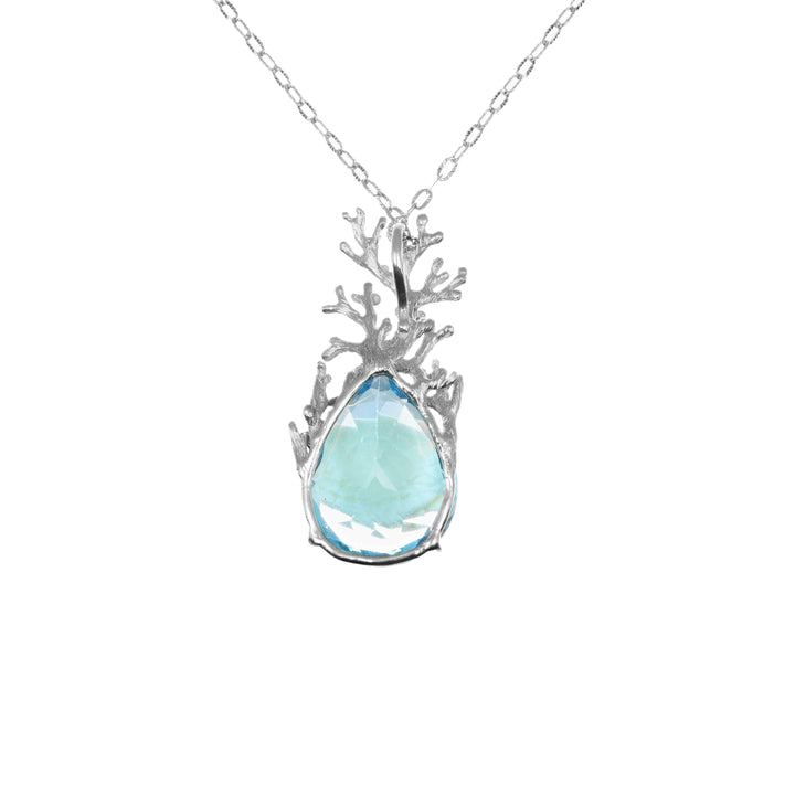 Massimo_Izzo_Jeweler_Coral_Branch_Pendant_White_Gold_Topaz_retro