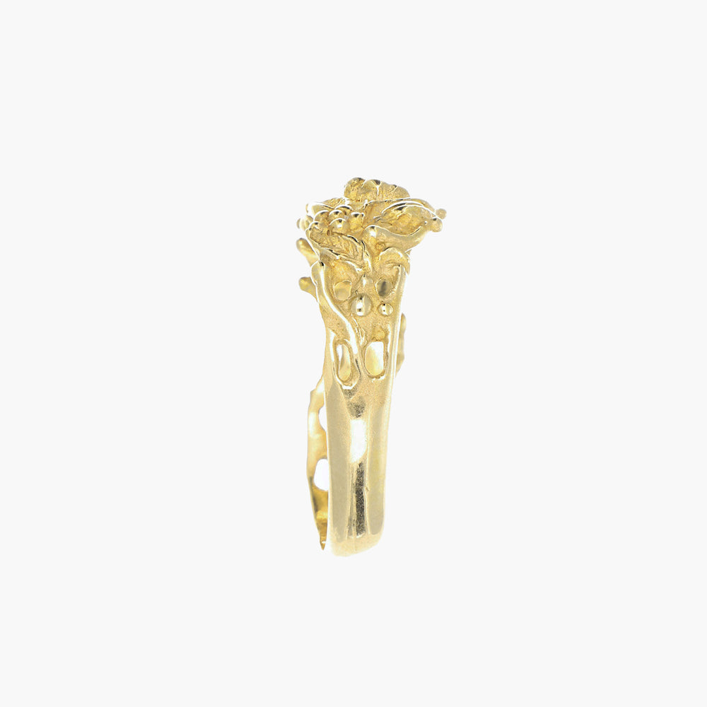 Massimo_Izzo_Jeweler_Floral_Ring_18kt_Yellowgold_Laterale