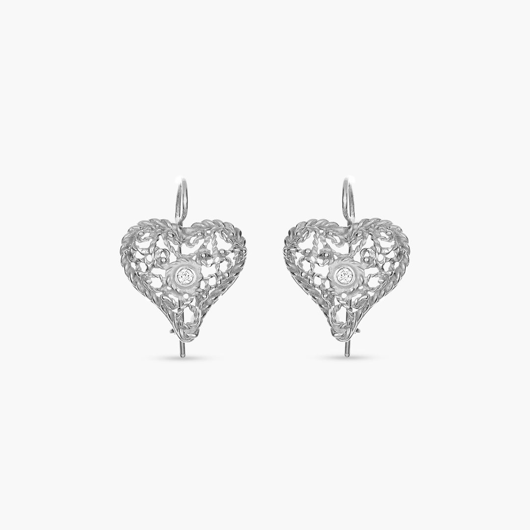Sicilian Lace Heart Earrings