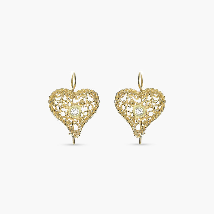 Sicilian Lace Heart Earrings