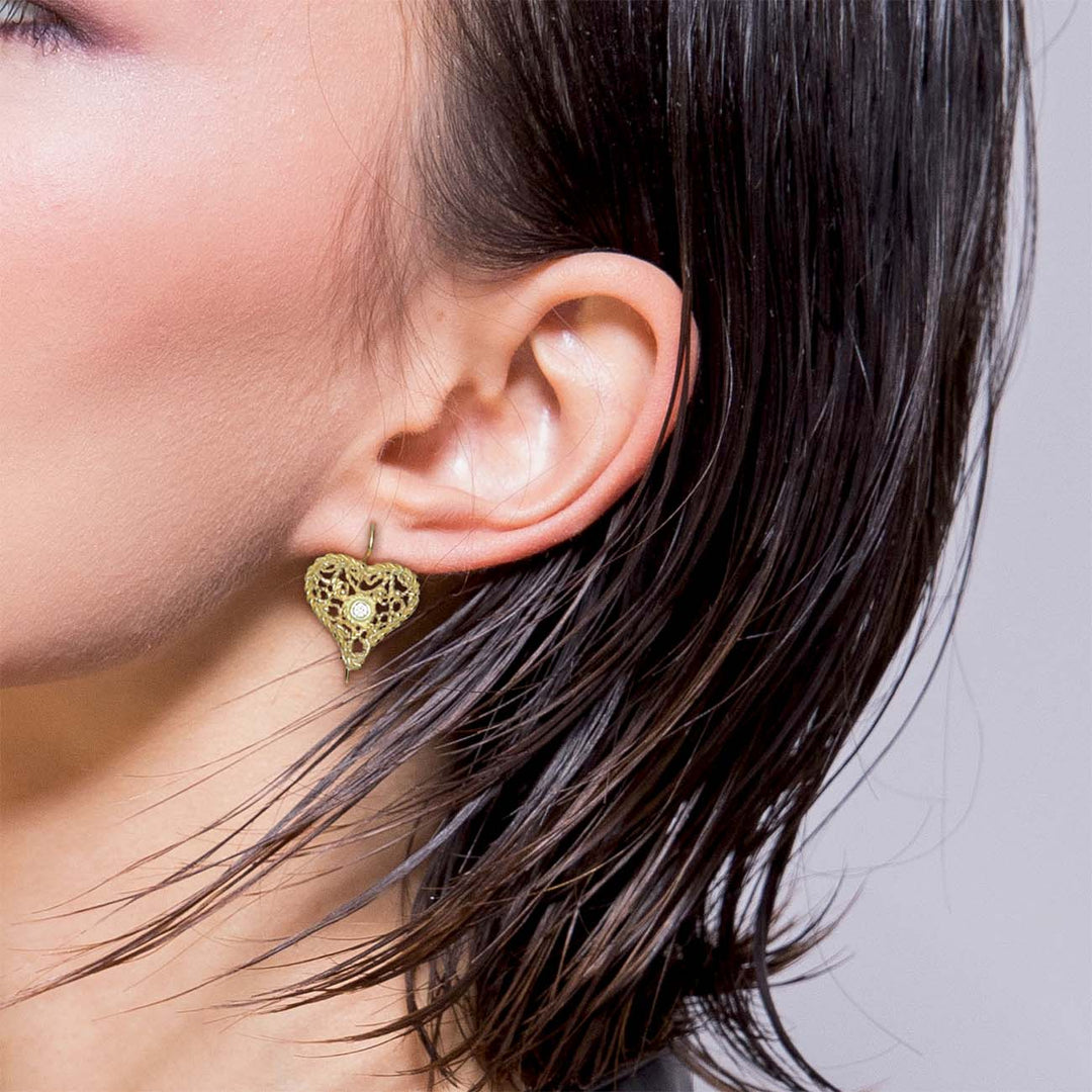 Sicilian Lace Heart Earrings