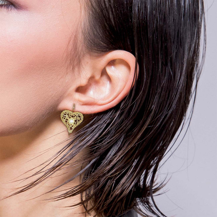 Sicilian Lace Heart Earrings